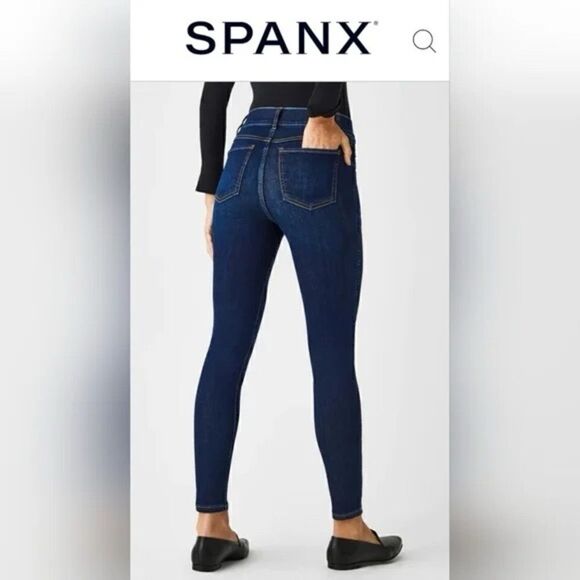 Spanx Ankle Skinny crop Jeans Medium Wash Sz S - Picture 2 of 7